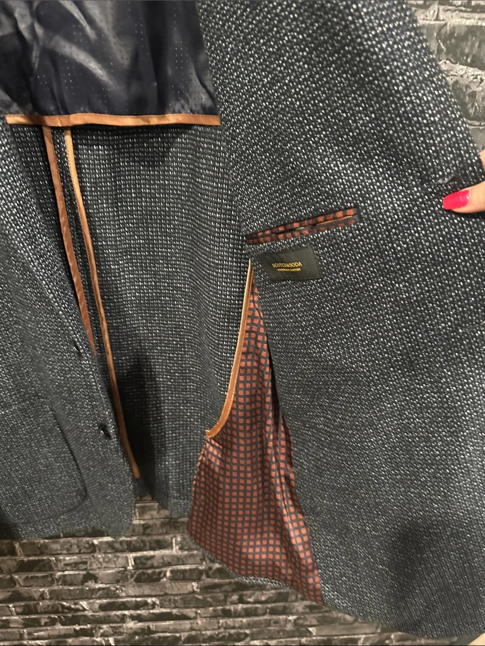 Scotch & Soda Navy Textured Sport Coat
